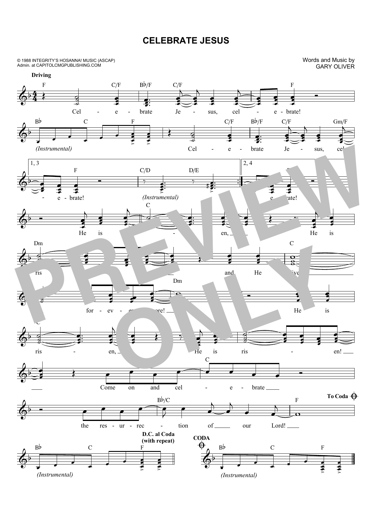 Don Moen Celebrate Jesus Sheet Music Notes & Chords for Melody Line, Lyrics & Chords - Download or Print PDF
