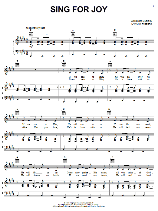 Lamont Hiebert Sing For Joy Sheet Music Notes & Chords for Melody Line, Lyrics & Chords - Download or Print PDF