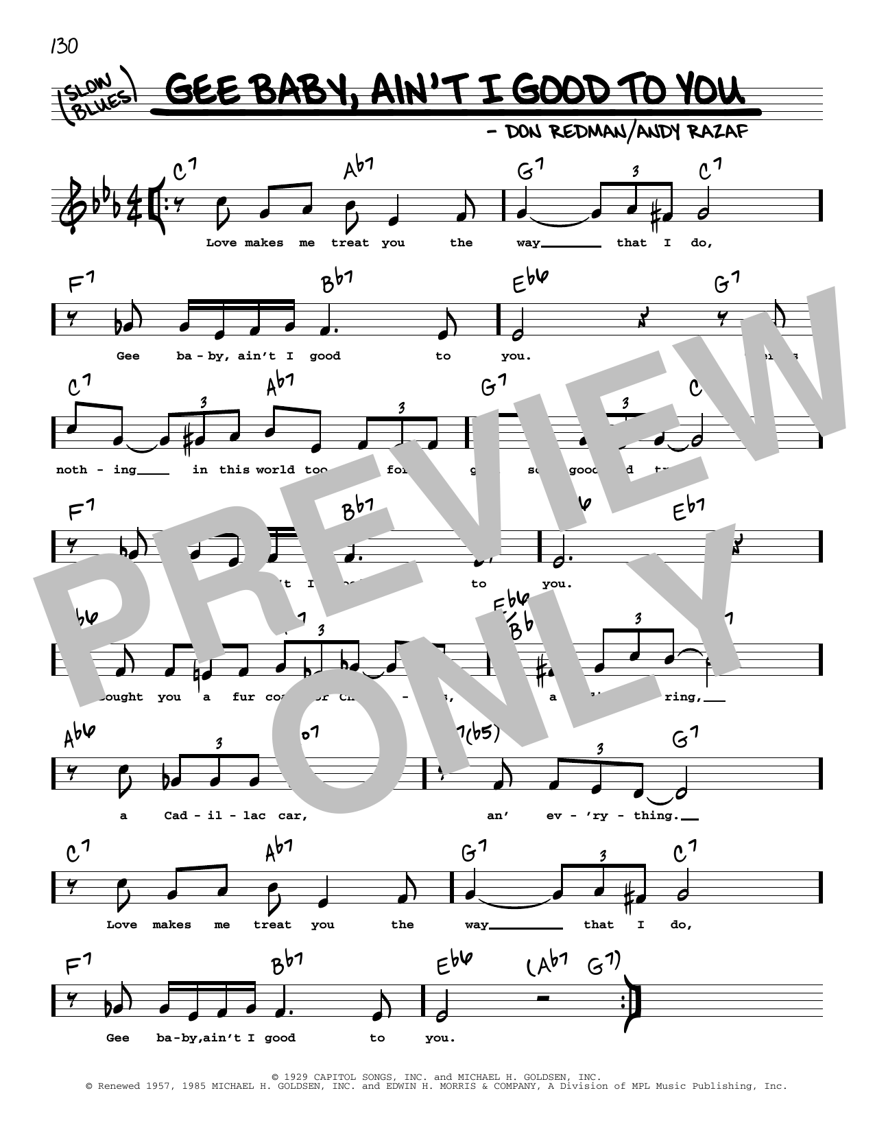 Don Redman Gee Baby, Ain't I Good To You (arr. Robert Rawlins) Sheet Music Notes & Chords for Real Book – Melody, Lyrics & Chords - Download or Print PDF