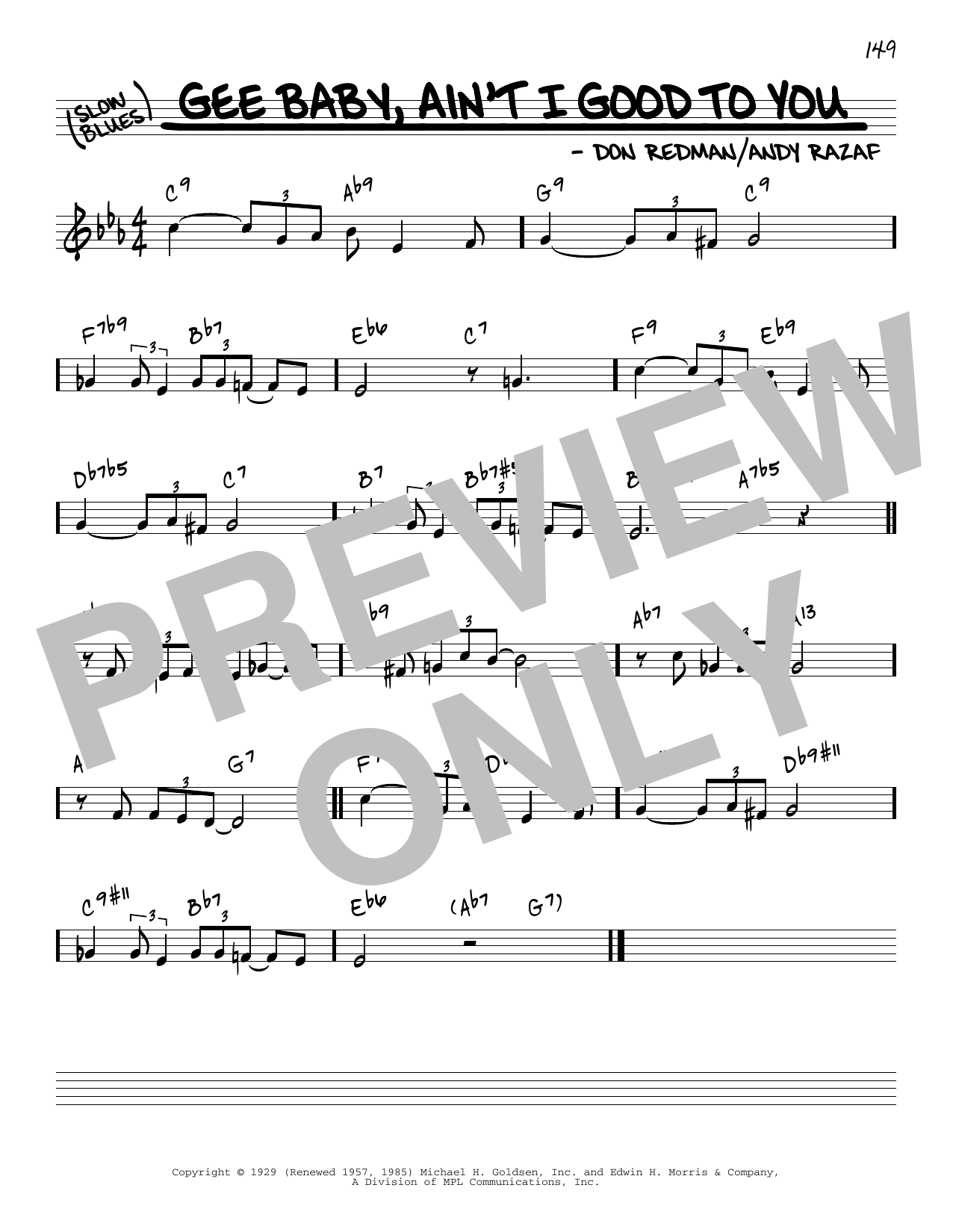 Don Redman Gee Baby, Ain't I Good To You [Reharmonized version] (arr. Jack Grassel) Sheet Music Notes & Chords for Real Book – Melody & Chords - Download or Print PDF
