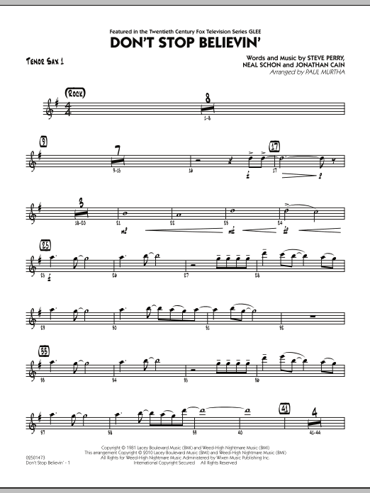 Paul Murtha Don T Stop Believin Tenor Sax 1 Sheet Music Download Pdf Score 285046