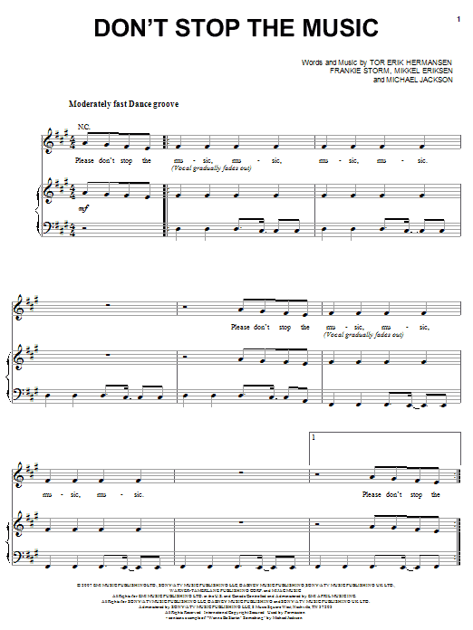 Yarbrough And Peoples Don T Stop The Music Sheet Music Download Pdf Score 109144