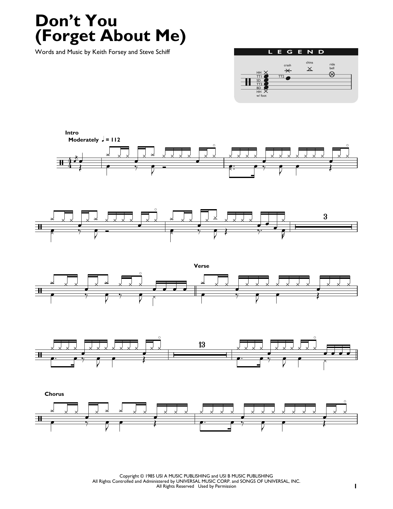 Simple Minds Don T You Forget About Me Sheet Music Download Pdf Score 186194