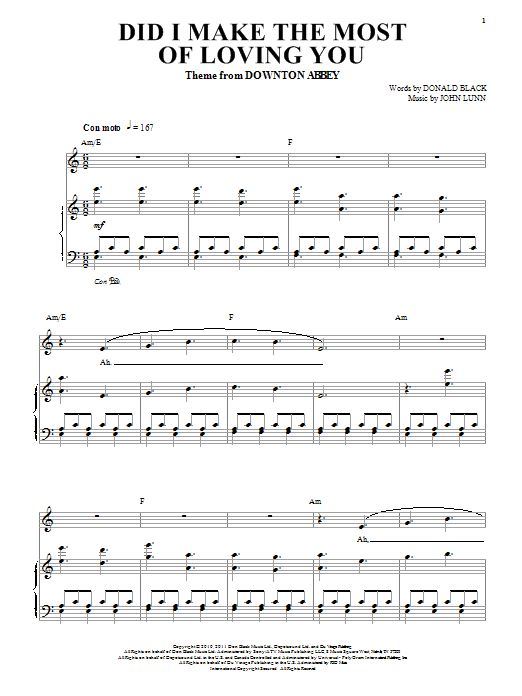 Donald Black Did I Make The Most Of Loving You Sheet Music Notes & Chords for Piano - Download or Print PDF
