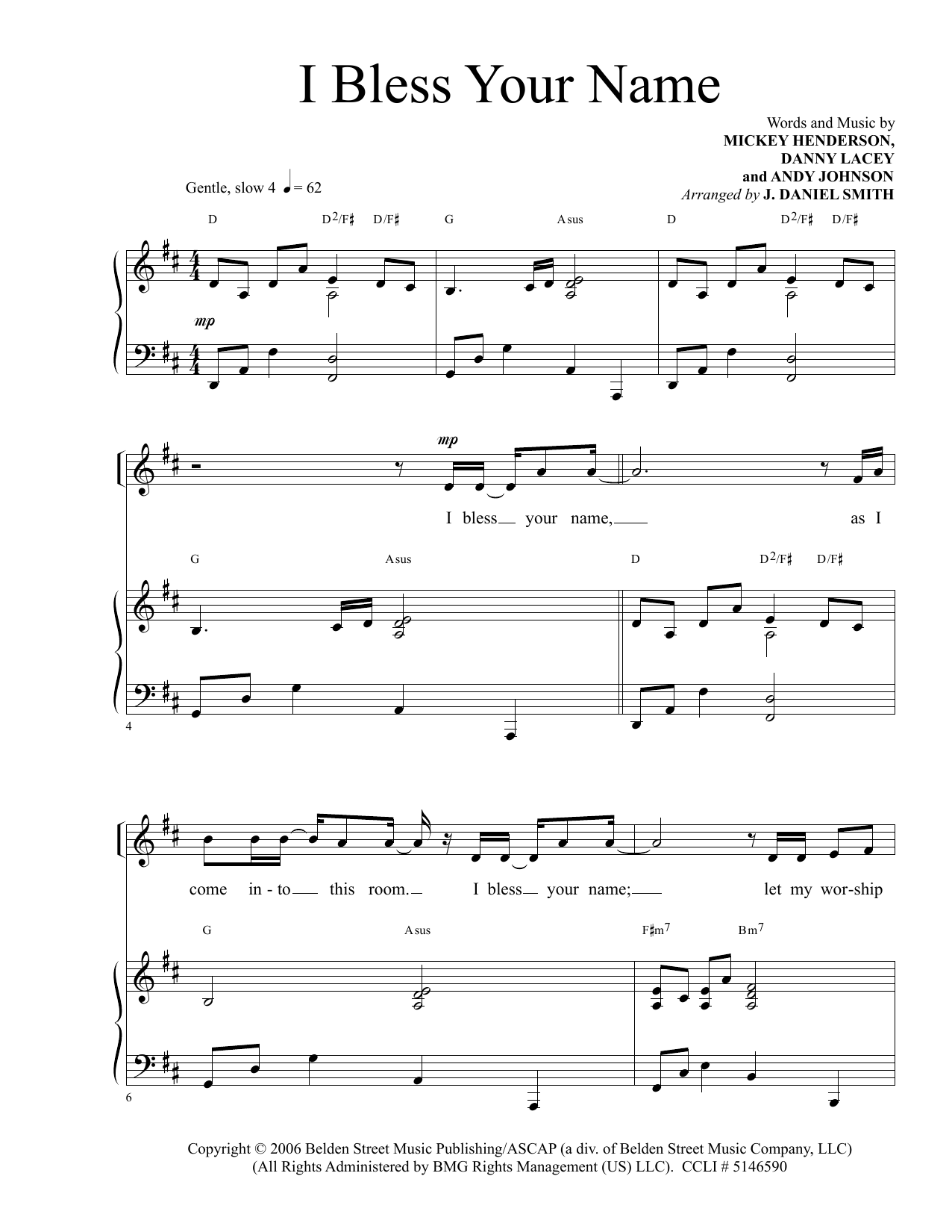 Donald Henderson I Bless Your Name Sheet Music Notes & Chords for Piano & Vocal - Download or Print PDF