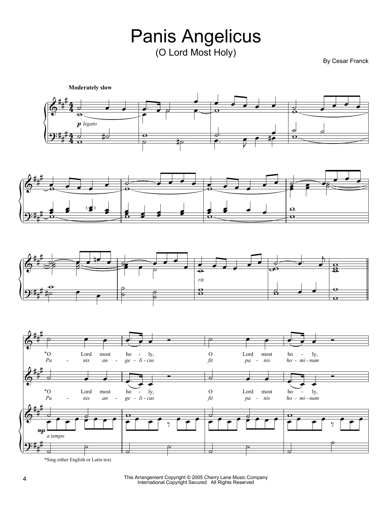 Donald Sosin Panis Angelicus Sheet Music Notes & Chords for Vocal Duet - Download or Print PDF