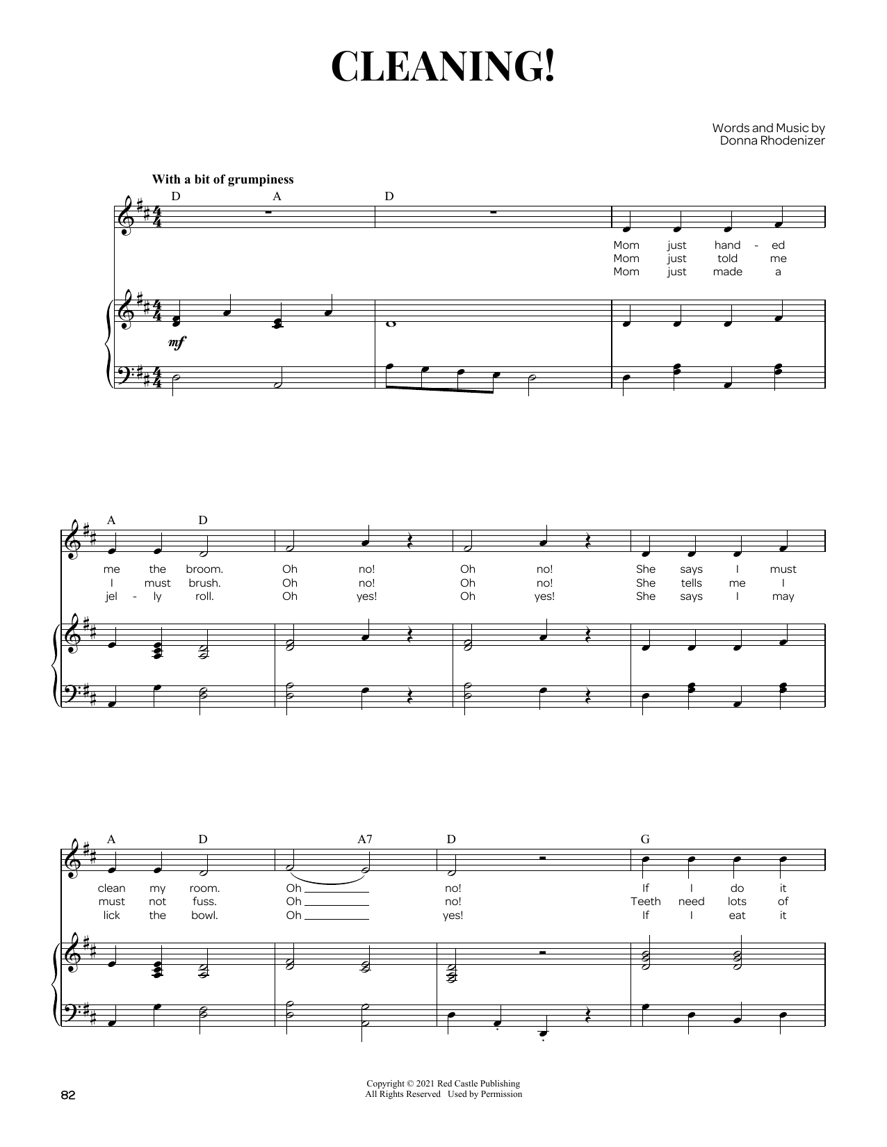 Donna Rhodenizer Cleaning! Sheet Music Notes & Chords for Piano & Vocal - Download or Print PDF