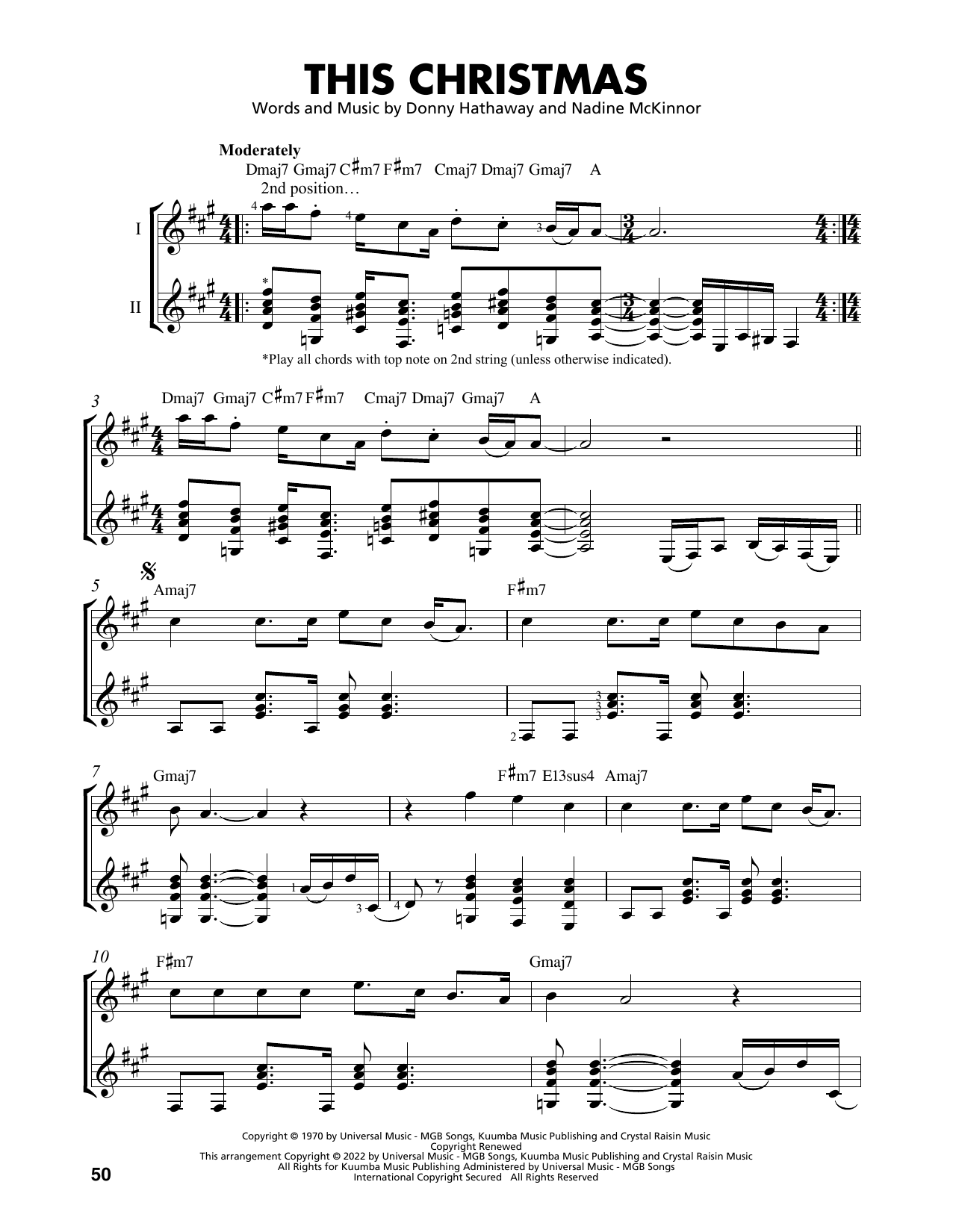 Donny Hathaway This Christmas (arr. Mark Phillips) Sheet Music Notes & Chords for Easy Guitar Tab - Download or Print PDF