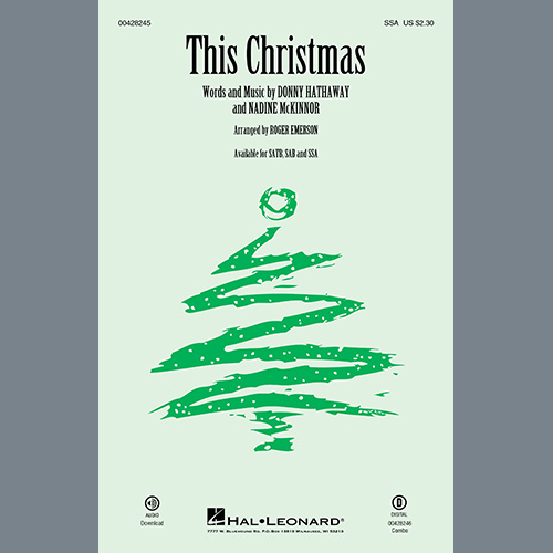 Donny Hathaway, This Christmas (arr. Roger Emerson), SAB Choir