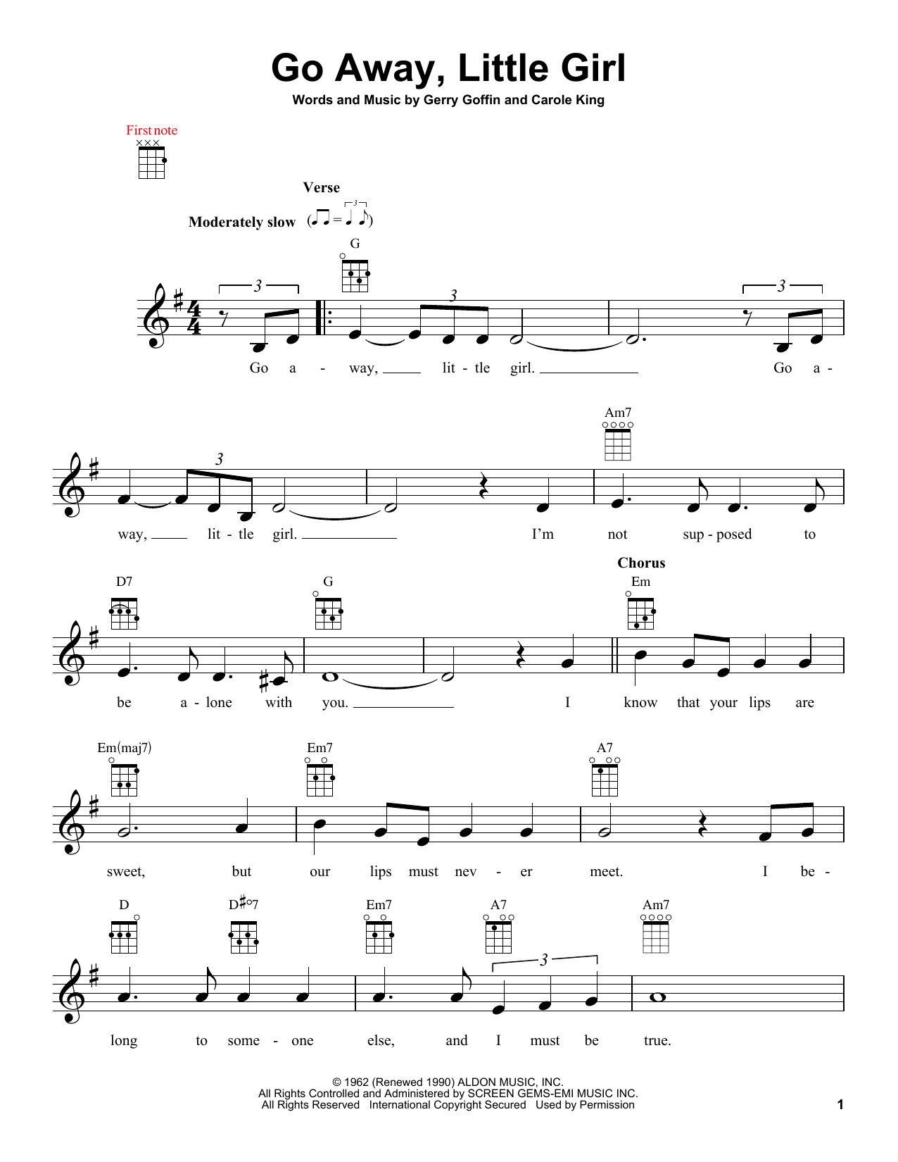 Donny Osmond Go Away, Little Girl Sheet Music Notes & Chords for Alto Saxophone - Download or Print PDF
