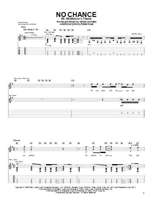 Preview Dope No Chance Rock sheet music, notes and chords for Guitar Tab, SKU: 23252 sheet music, piano notes, chords, guitar tabs, score, transpose, transcribe, how to play, guide, download, learn, tutorial, progression, song, artist, awards, billboard, mtv, vh1, tour, single, album, release