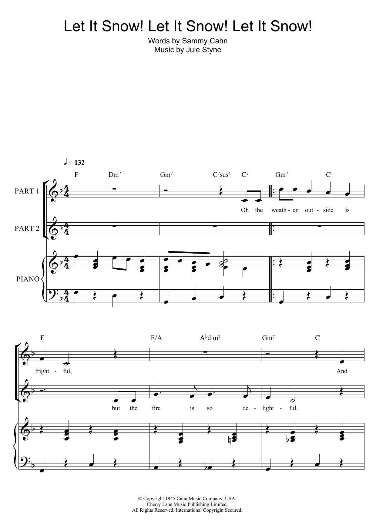 Doris Day Let It Snow! Let It Snow! Let It Snow! (arr. Rick Hein) Sheet Music Notes & Chords for 2-Part Choir - Download or Print PDF