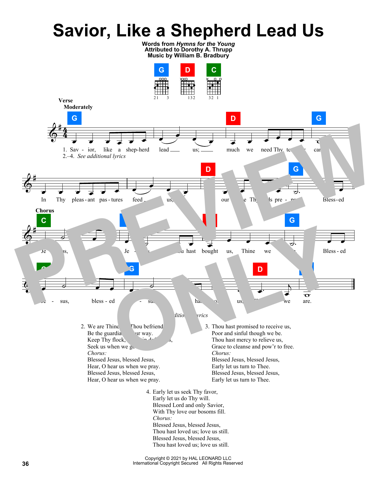 Dorothy A. Thrupp Savior, Like A Shepherd Lead Us Sheet Music Notes & Chords for ChordBuddy - Download or Print PDF