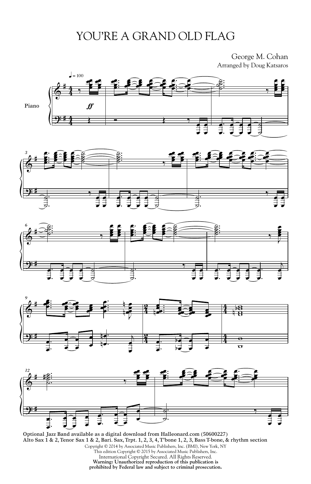 Doug Katsaros You're A Grand Old Flag Sheet Music Notes & Chords for SATB - Download or Print PDF