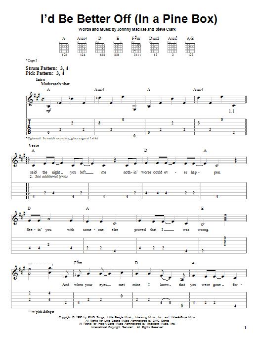 Doug Stone I'd Be Better Off (In A Pine Box) Sheet Music Notes & Chords for Easy Piano - Download or Print PDF