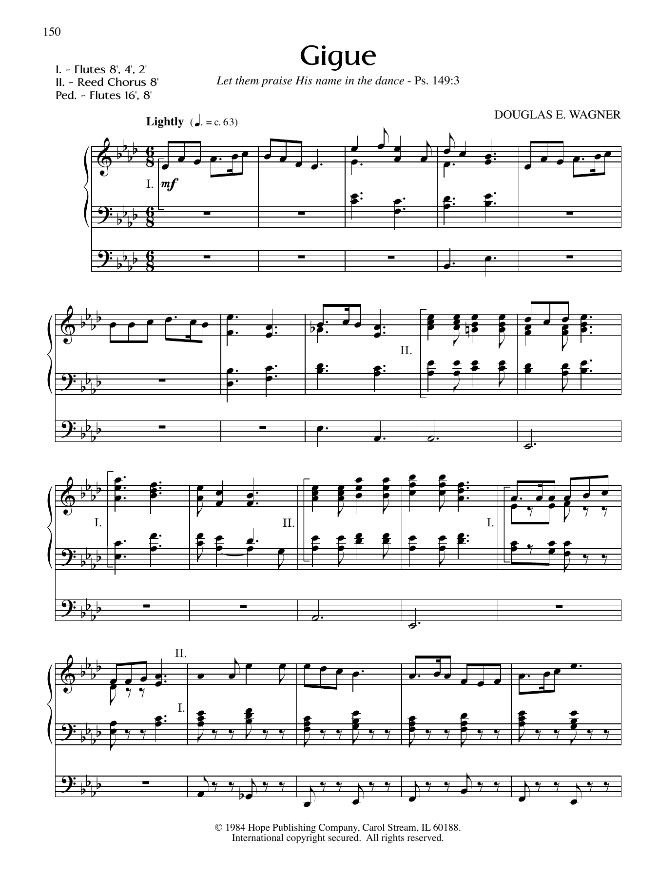Douglas E. Wagner Gigue Sheet Music Notes & Chords for Organ - Download or Print PDF
