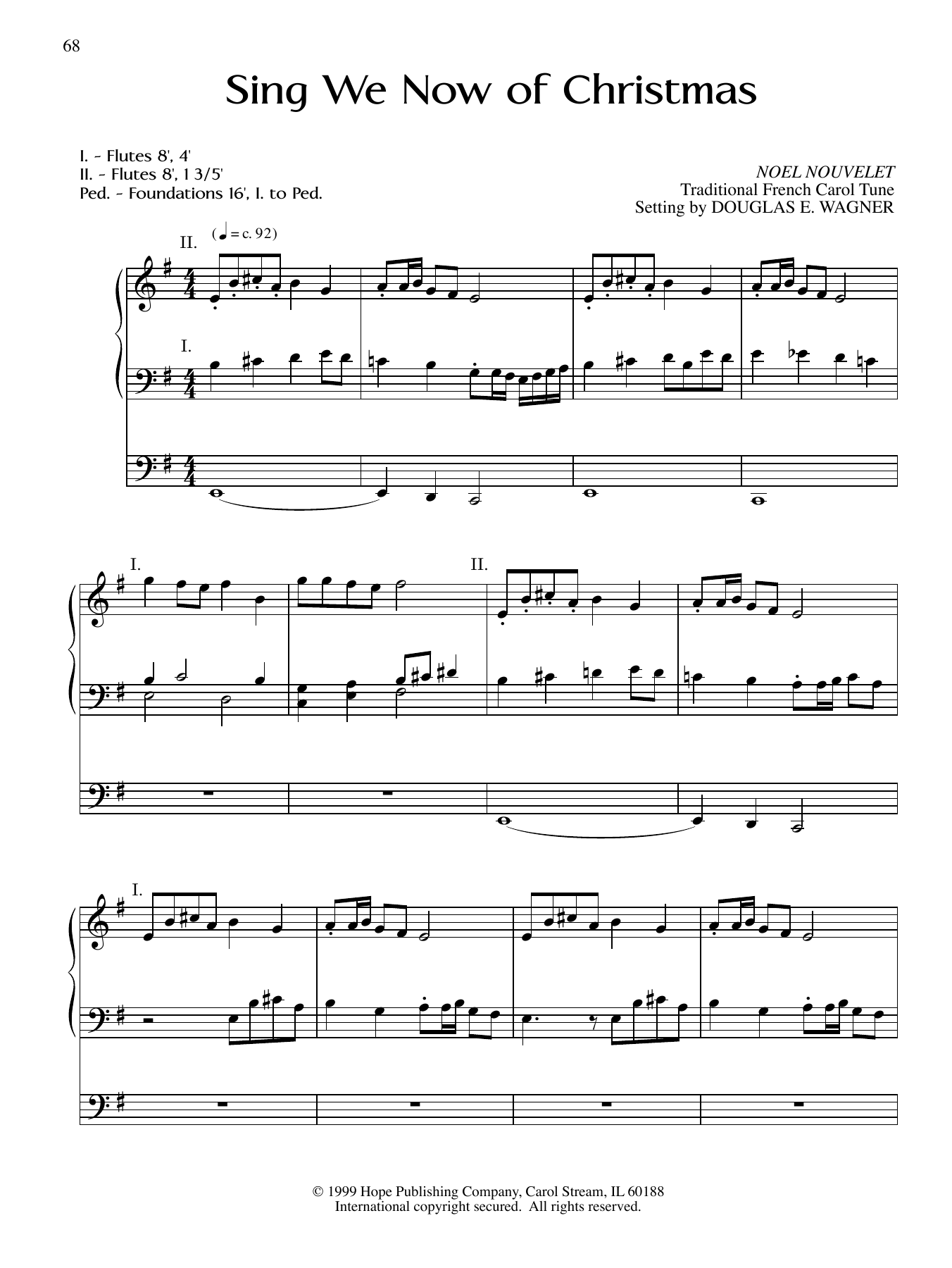 Douglas E. Wagner Sing We Now of Chistmas Sheet Music Notes & Chords for Organ - Download or Print PDF