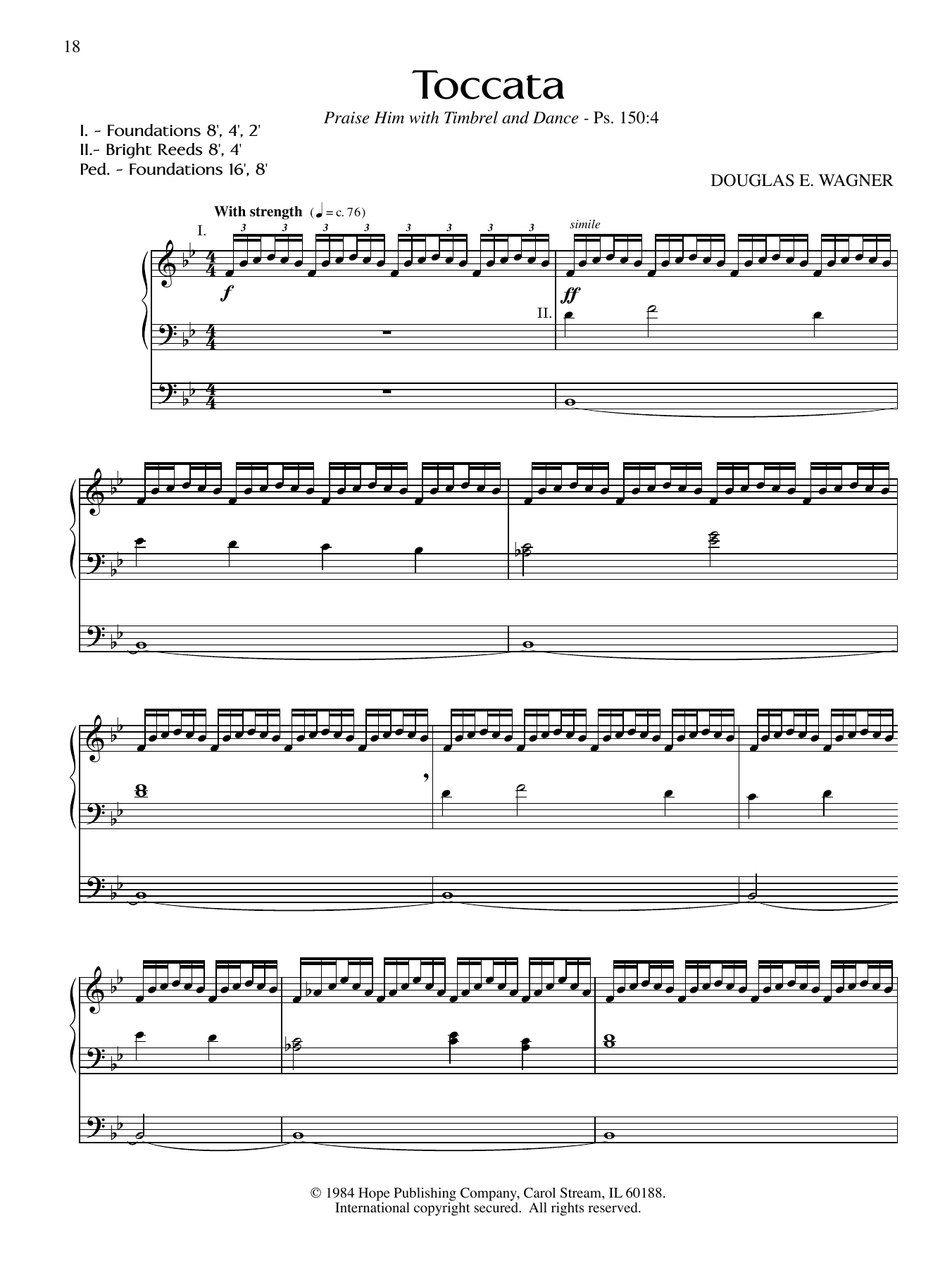 Douglas E. Wagner Toccata Sheet Music Notes & Chords for Organ - Download or Print PDF