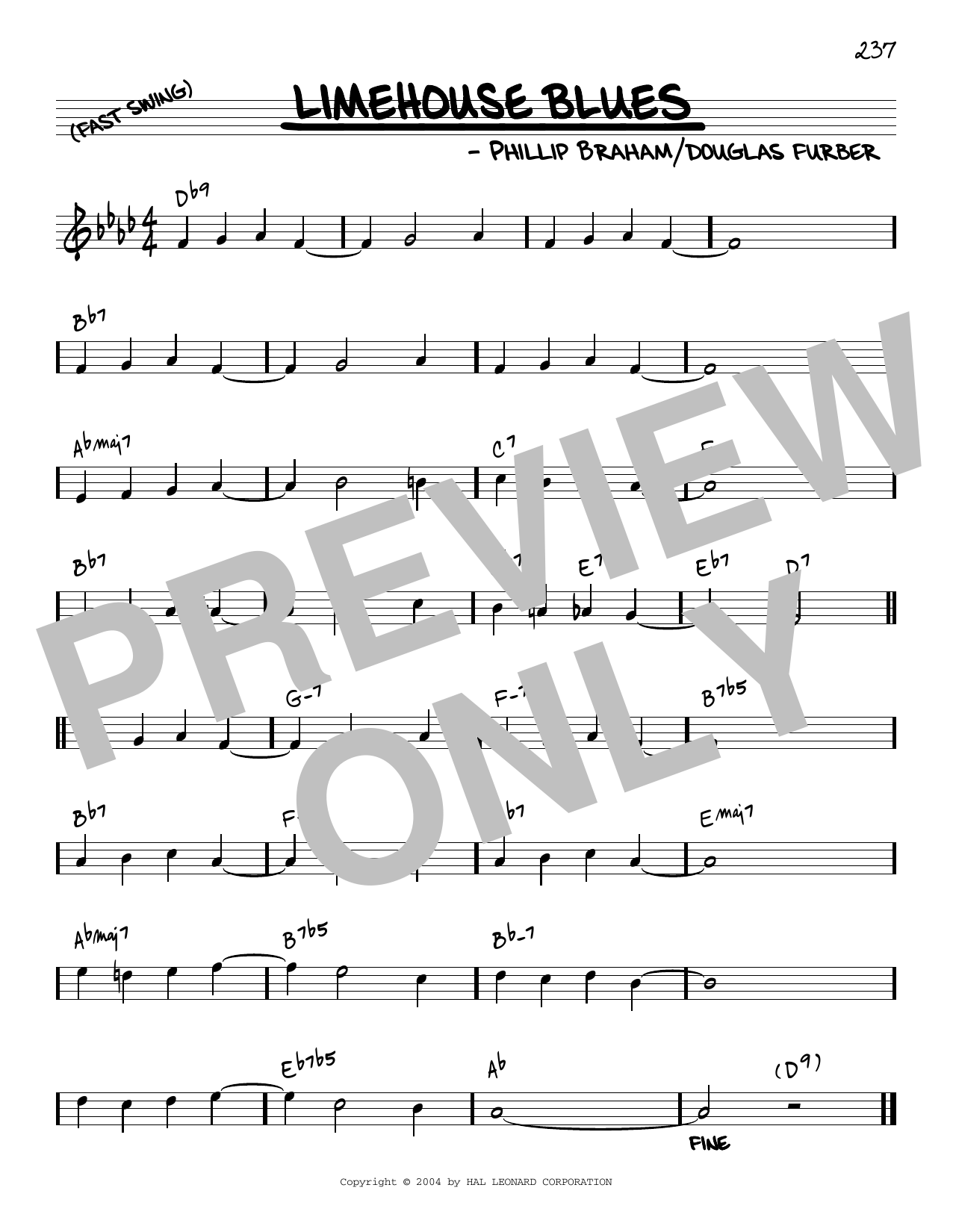 Douglas Furber Limehouse Blues [Reharmonized version] (arr. Jack Grassel) Sheet Music Notes & Chords for Real Book – Melody & Chords - Download or Print PDF