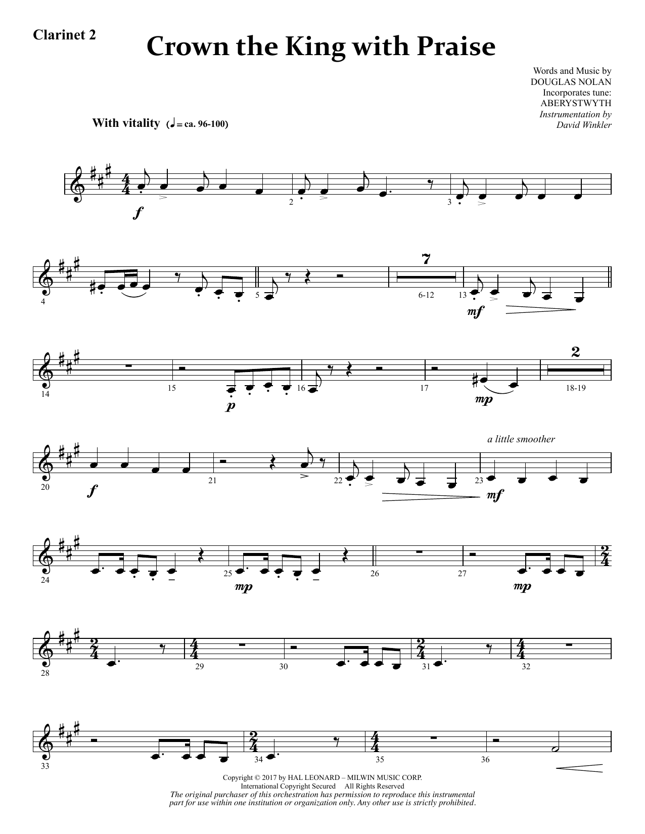 Douglas Nolan Crown the King with Praise - Bb Clarinet 2 Sheet Music Notes & Chords for Choral Instrumental Pak - Download or Print PDF