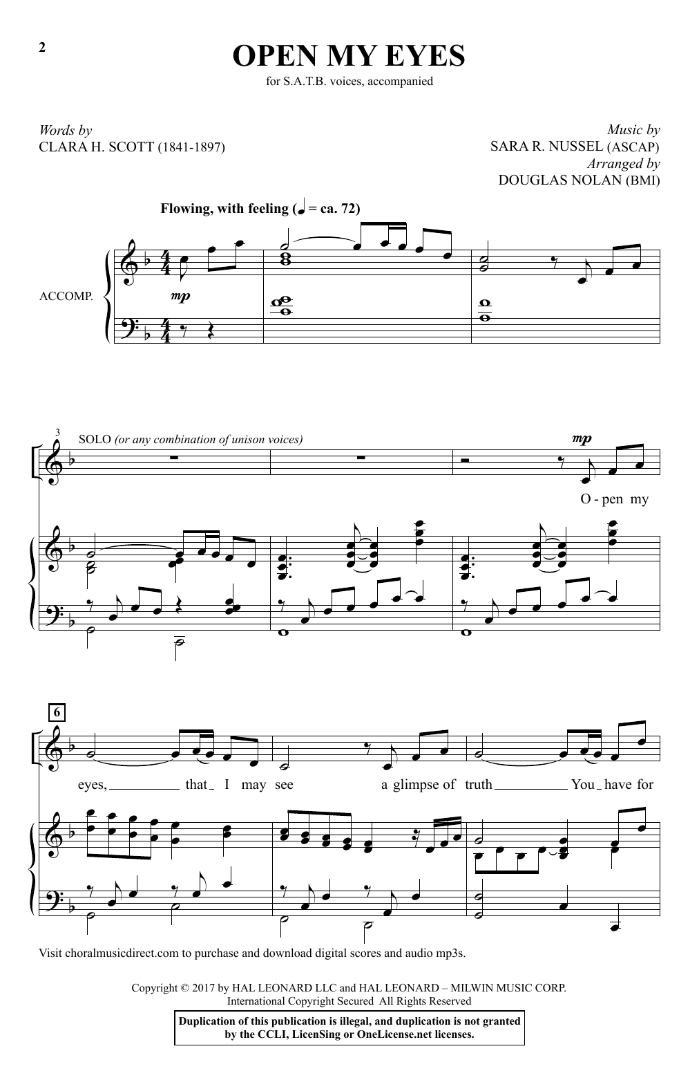 Douglas Nolan Open My Eyes Sheet Music Notes & Chords for SATB - Download or Print PDF
