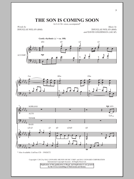 Douglas Nolan The Son Is Coming Soon Sheet Music Notes & Chords for SATB - Download or Print PDF