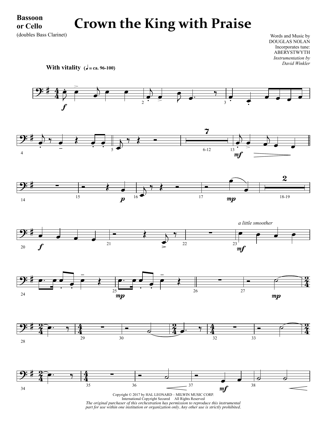 Crown the King with Praise - Bassoon/Cello (dbl. Bass Clar) sheet music