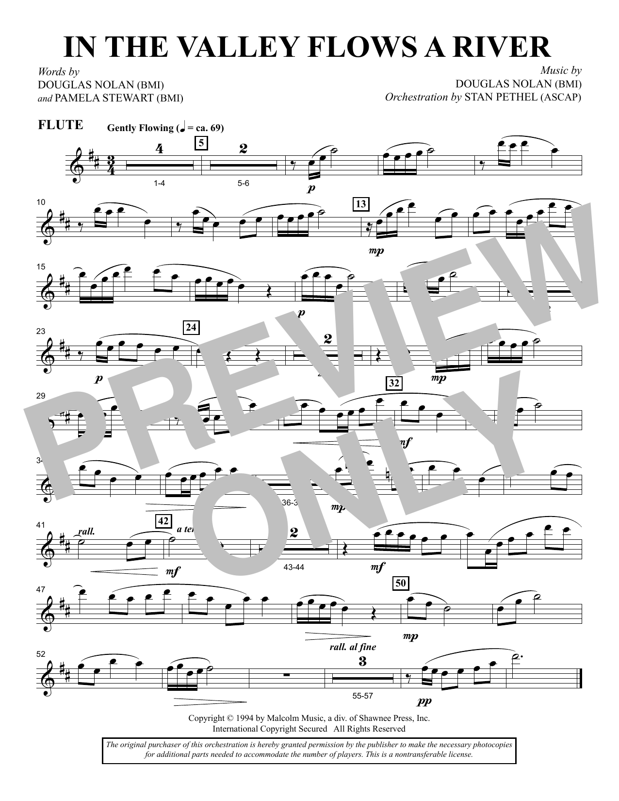 Douglas Nolan In The Valley Flows A River Flute Sheet Music Notes Download Pdf Score Printable