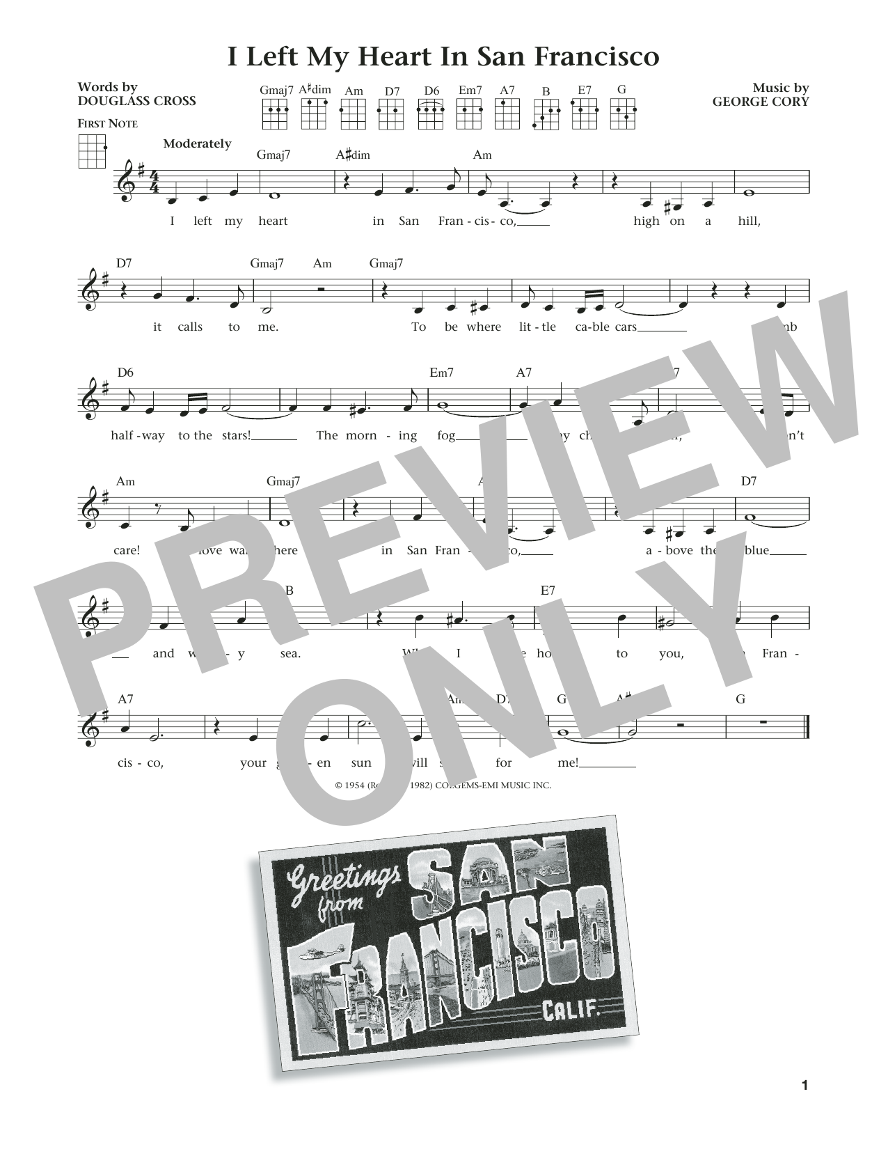 Douglass Cross I Left My Heart In San Francisco (from The Daily Ukulele) (arr. Liz and Jim Beloff) Sheet Music Notes & Chords for Ukulele - Download or Print PDF