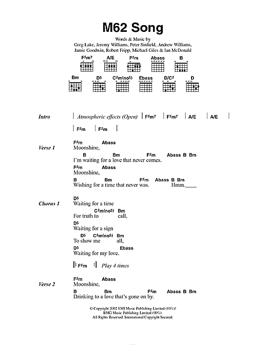 Doves M62 Song Sheet Music Notes & Chords for Lyrics & Chords - Download or Print PDF