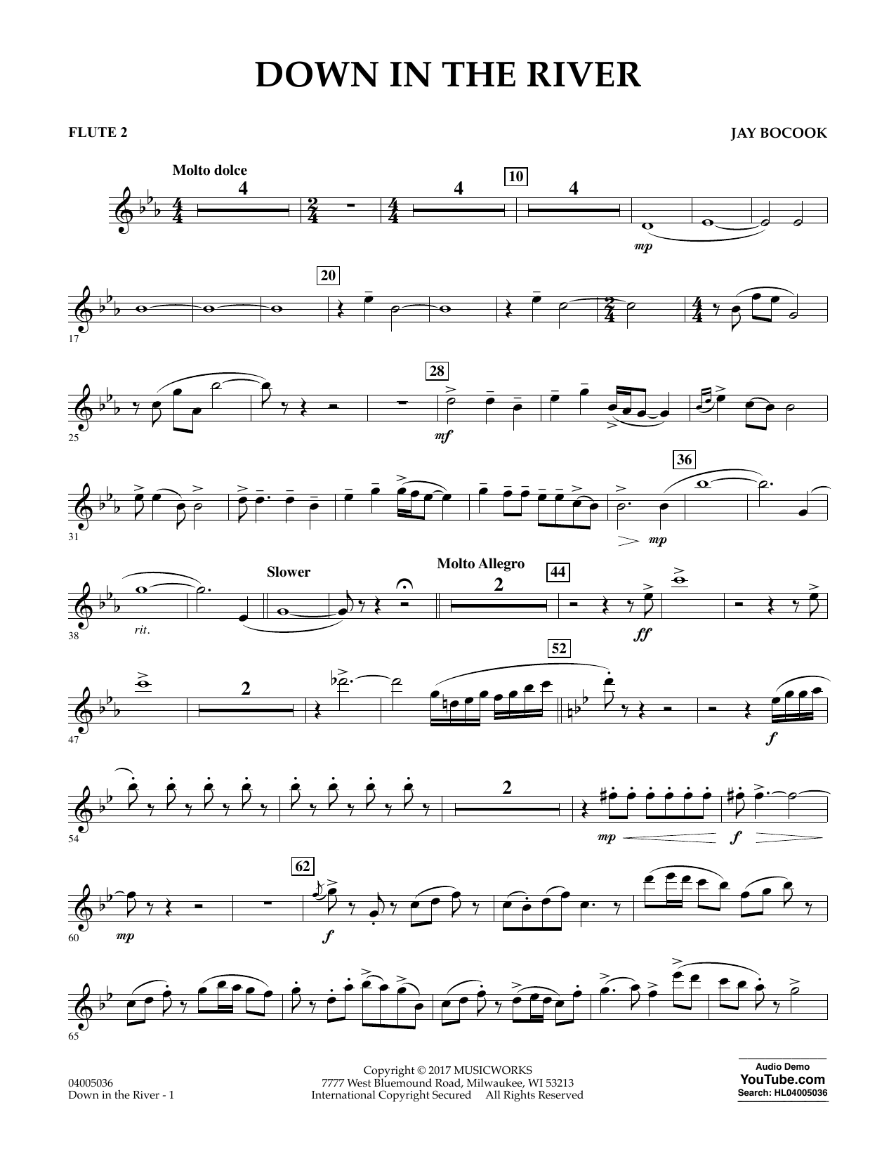 Jay Bocook Down In The River Flute 2 Chords Sheet Music Notes