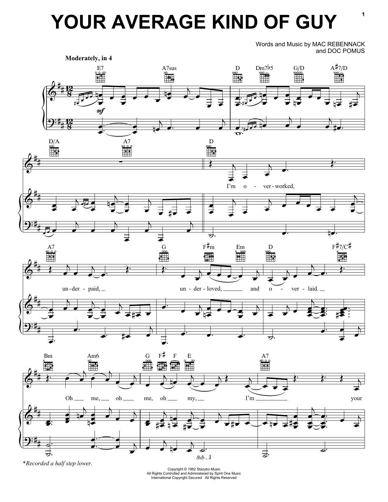 Dr. John Your Average Kind Of Guy Sheet Music Notes & Chords for Piano, Vocal & Guitar (Right-Hand Melody) - Download or Print PDF Dr. John Your Average Kind Of Guy Sheet Music Notes & Chords for Piano, Vocal & Guitar (Right-Hand Melody) - Download or Print PDF