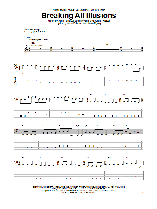 Dream Theater Breaking All Illusions Sheet Music Notes & Chords for Guitar Tab Play-Along - Download or Print PDF