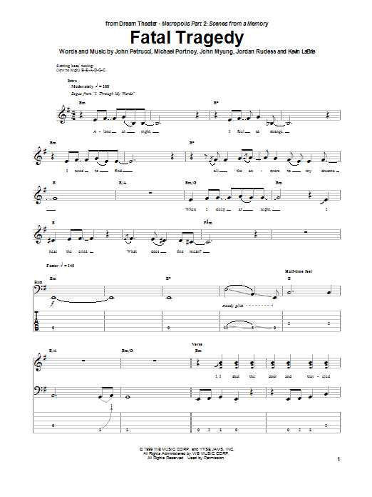 Dream Theater Fatal Tragedy Sheet Music Notes & Chords for Drums Transcription - Download or Print PDF