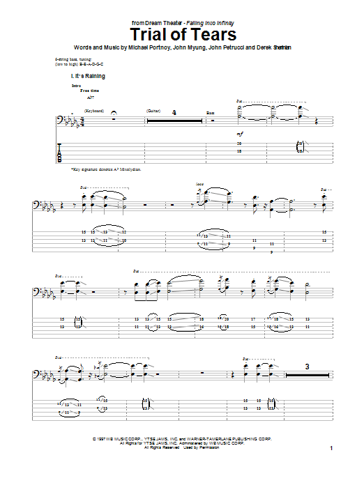 Dream Theater Trial Of Tears Sheet Music Notes & Chords for Guitar Tab - Download or Print PDF