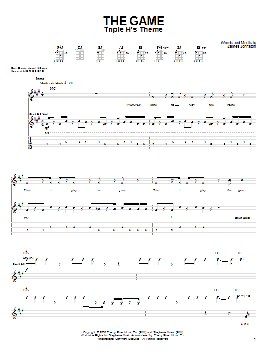 Drowning Pool The Game Sheet Music Notes & Chords for Guitar Tab - Download or Print PDF
