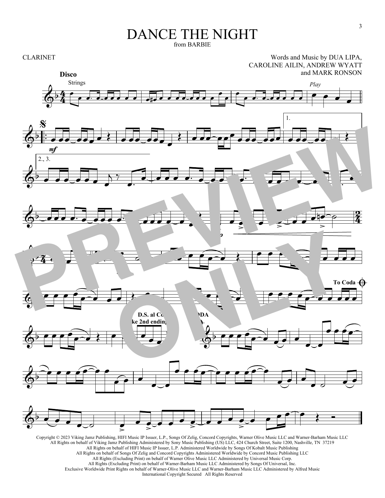 Dua Lipa Dance The Night (from Barbie) Sheet Music Notes & Chords for Cello Solo - Download or Print PDF