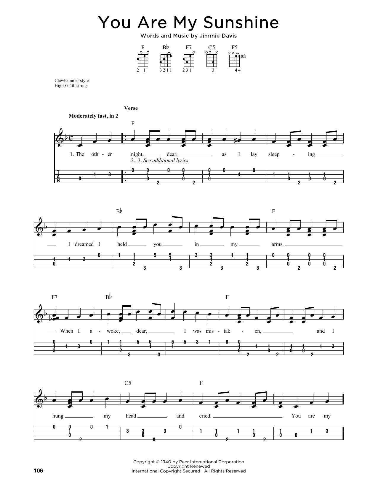 Duane Eddy You Are My Sunshine (arr. Jim Schustedt) Sheet Music Notes & Chords for Ukulele - Download or Print PDF