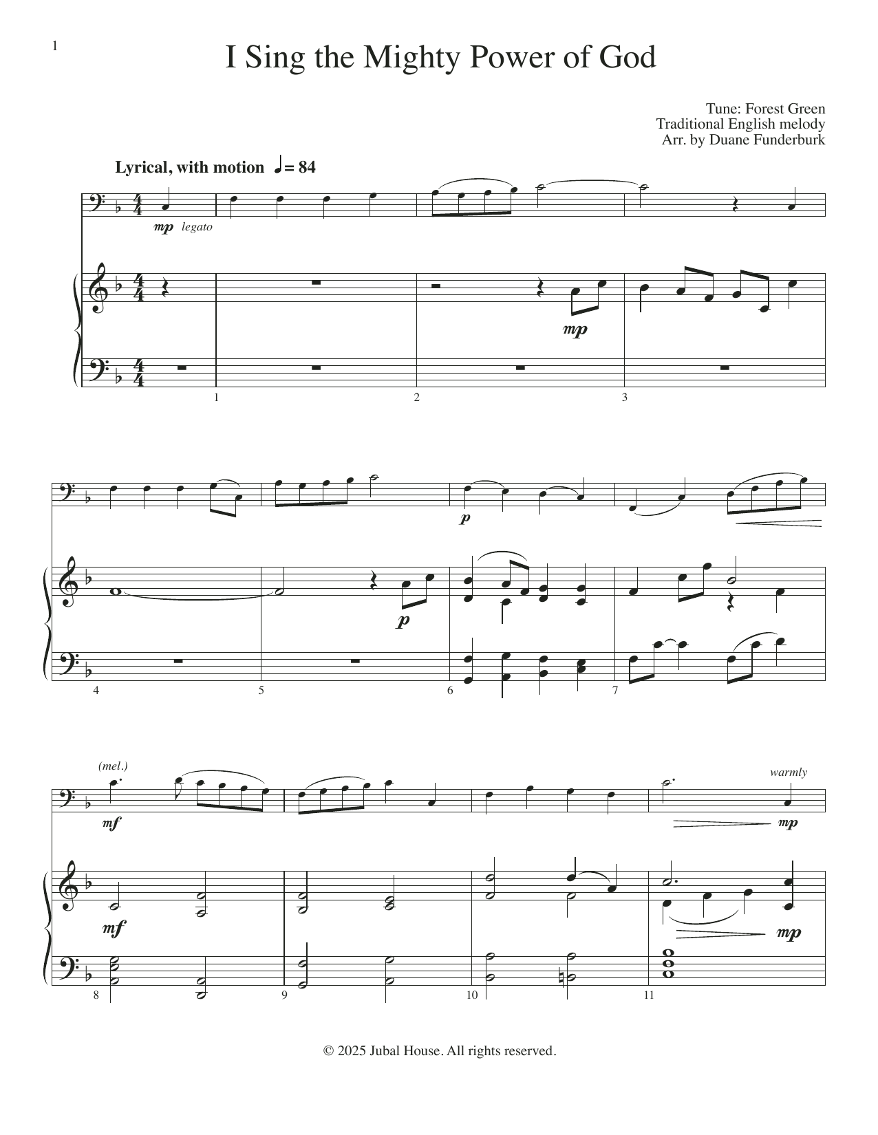 Duane Funderburk I Sing the Mighty Power of God Sheet Music Notes & Chords for Cello and Piano - Download or Print PDF