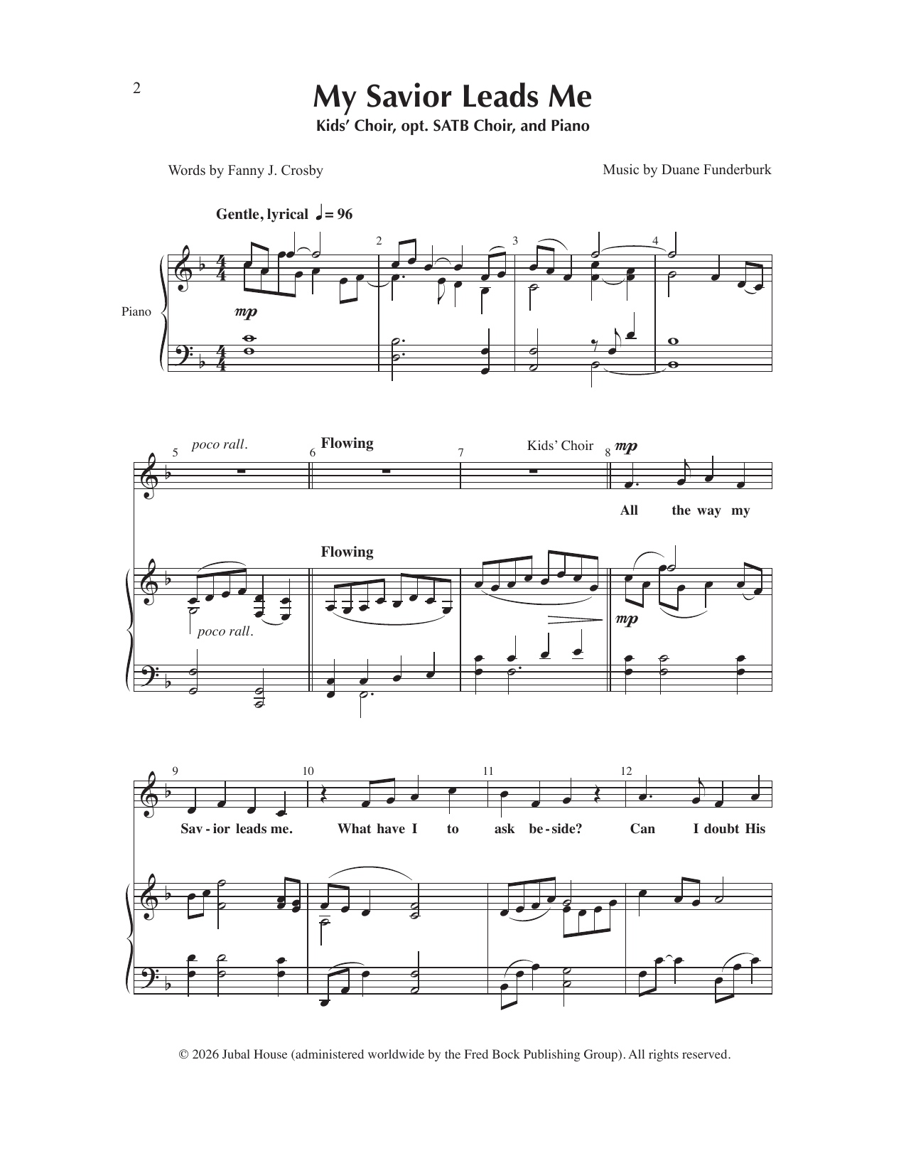 Duane Funderburk My Savior Leads Me Sheet Music Notes & Chords for Choir - Download or Print PDF