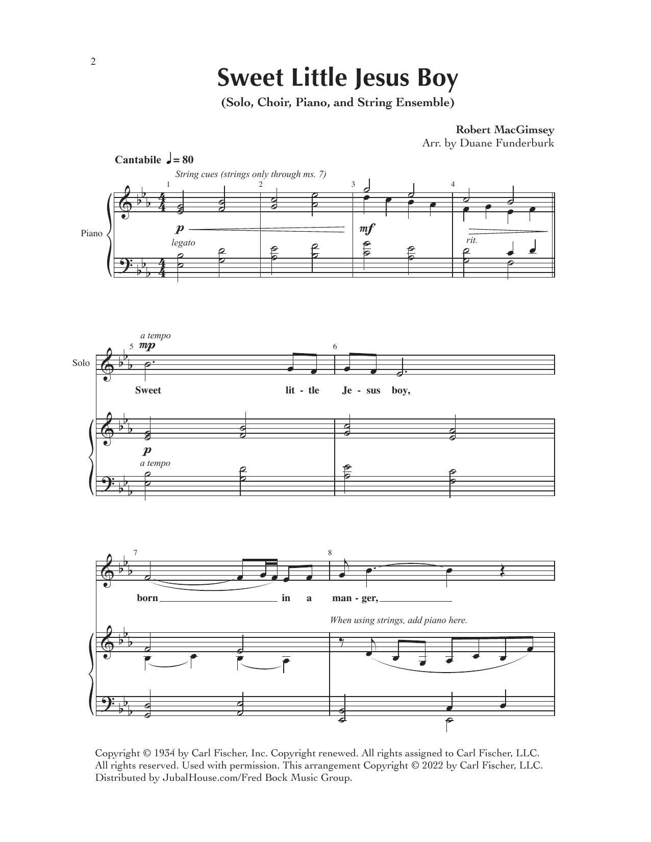 Duane Funderburk Sweet Little Jesus Boy Sheet Music Notes & Chords for SATB Choir - Download or Print PDF