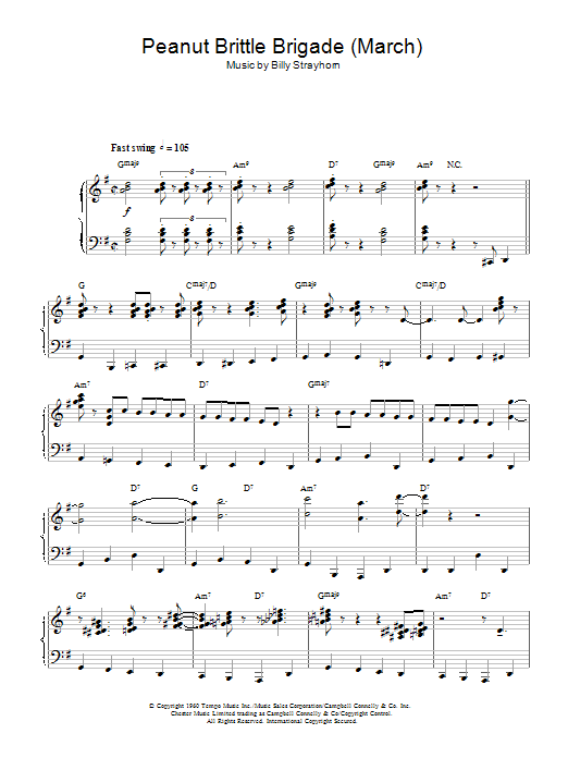 Billy Strayhorn Peanut Brittle Brigade (From 'The Nutcracker Suite') Sheet Music Notes & Chords for Piano - Download or Print PDF