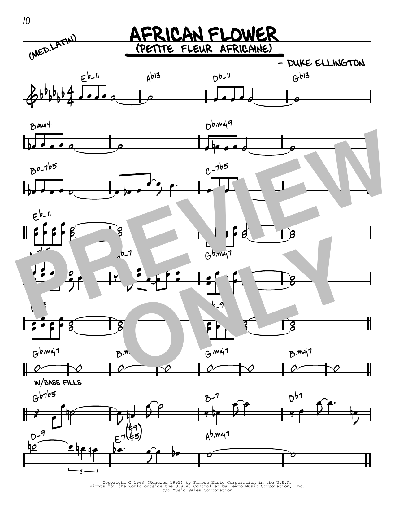 Duke Ellington African Flower (Petite Fleur Africaine) [Reharmonized version] (arr. Jack Grassel) Sheet Music Notes & Chords for Real Book – Melody & Chords - Download or Print PDF