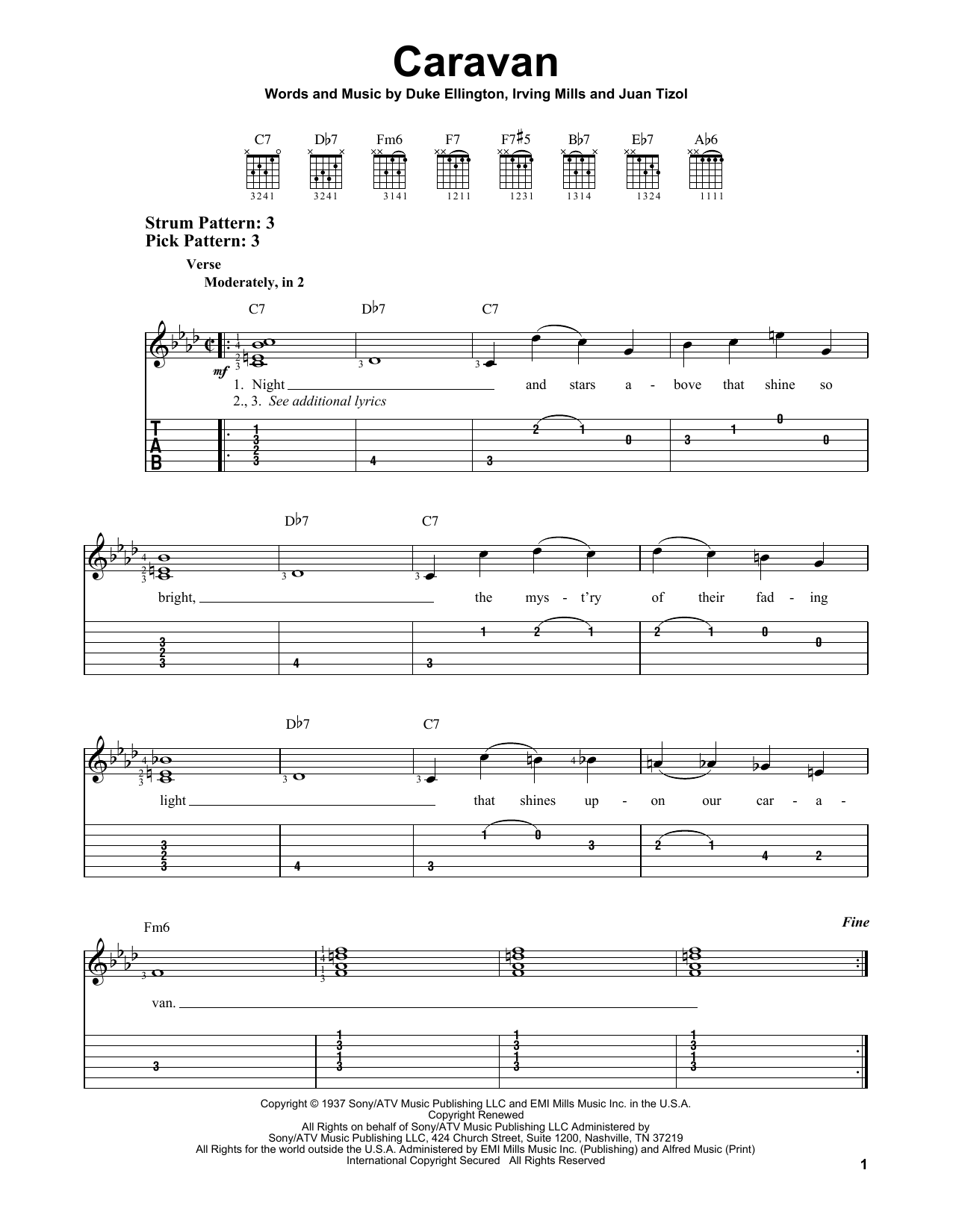 Duke Ellington and his Orchestra Caravan Sheet Music Notes & Chords for Easy Guitar Tab - Download or Print PDF Duke Ellington and his Orchestra Caravan Sheet Music Notes & Chords for Easy Guitar Tab - Download or Print PDF