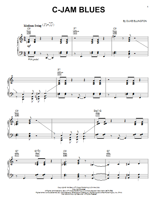 Duke Ellington C-Jam Blues (arr. Brent Edstrom) Sheet Music Notes & Chords for Piano - Download or Print PDF