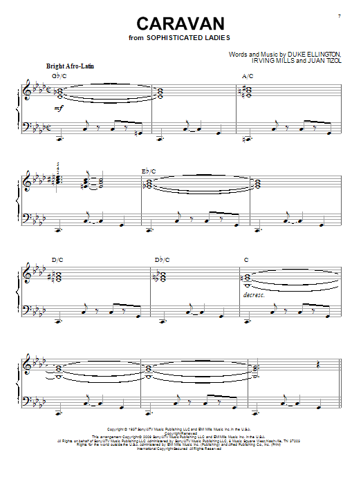 Duke Ellington Caravan (arr. Brent Edstrom) Sheet Music Notes & Chords for Piano - Download or Print PDF