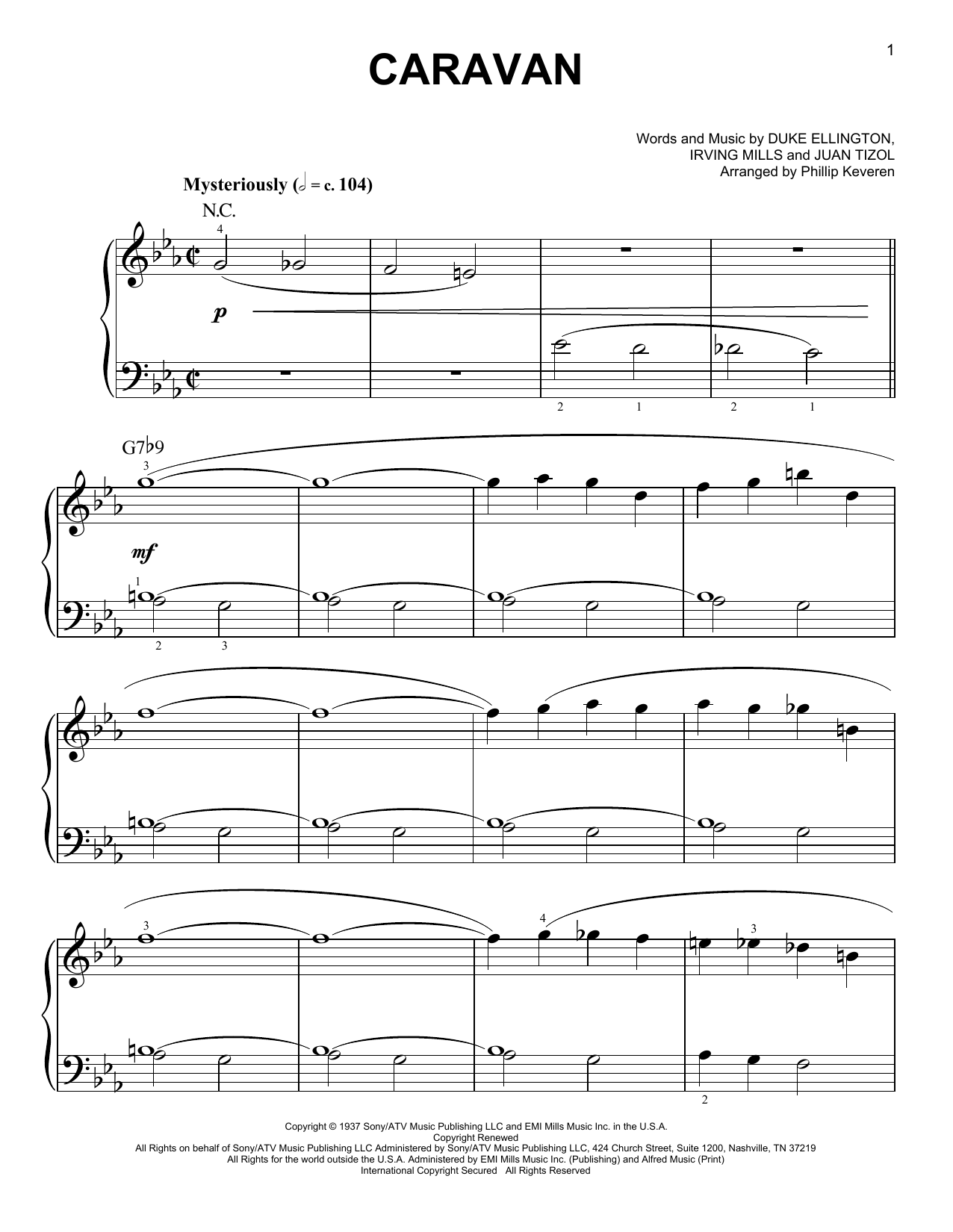 Duke Ellington Caravan (arr. Phillip Keveren) Sheet Music Notes & Chords for Easy Piano - Download or Print PDF