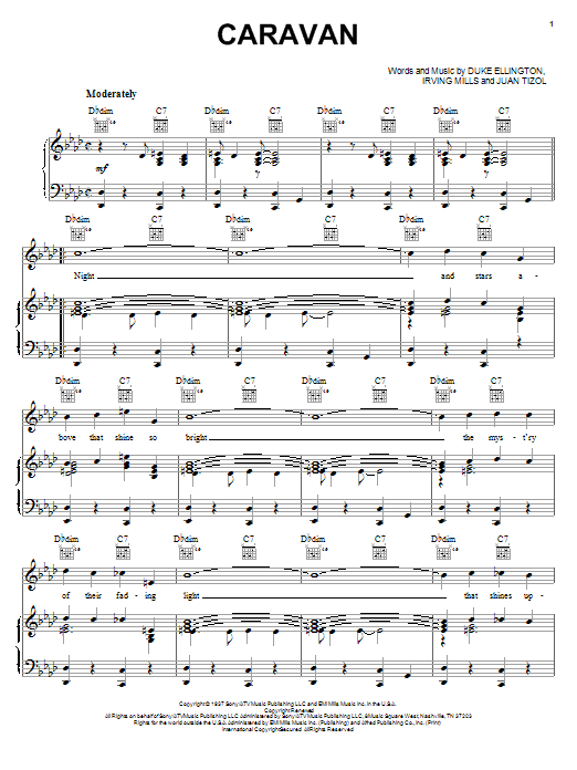 Duke Ellington Caravan Sheet Music Notes & Chords for Real Book - Melody, Lyrics & Chords - C Instruments - Download or Print PDF