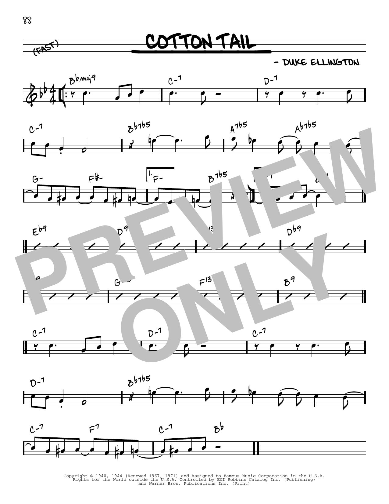 Duke Ellington Cotton Tail [Reharmonized version] (arr. Jack Grassel) Sheet Music Notes & Chords for Real Book – Melody & Chords - Download or Print PDF