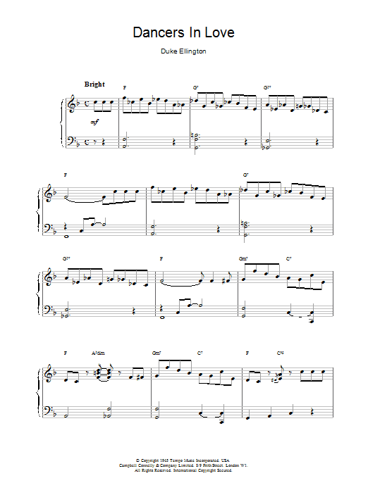 Duke Ellington Dancers In Love Sheet Music Notes & Chords for Piano - Download or Print PDF